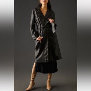 Deadwood by Anthropologie Leather Trench Coat
